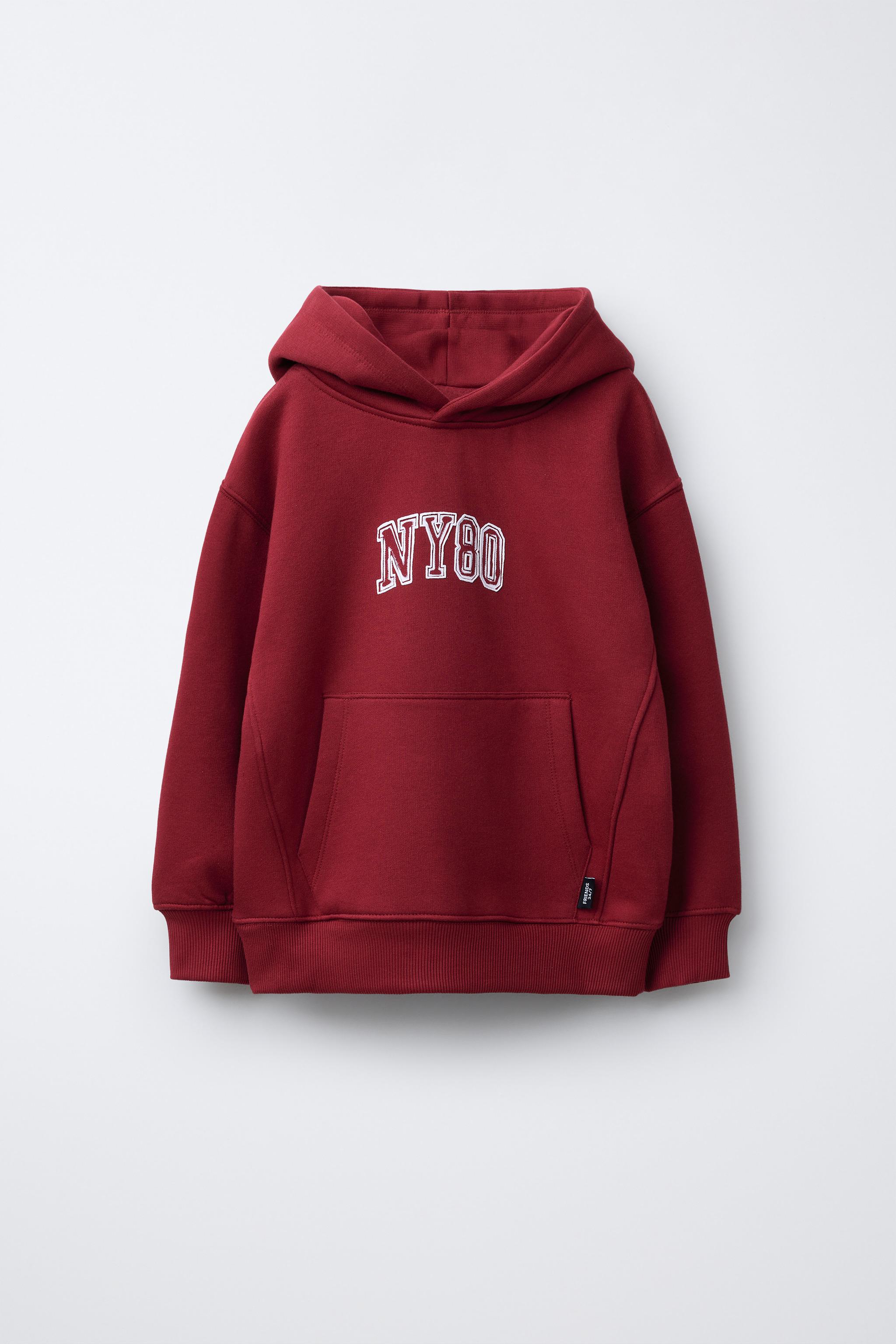 HOODIE SWEATSHIRT WITH RAISED TEXT